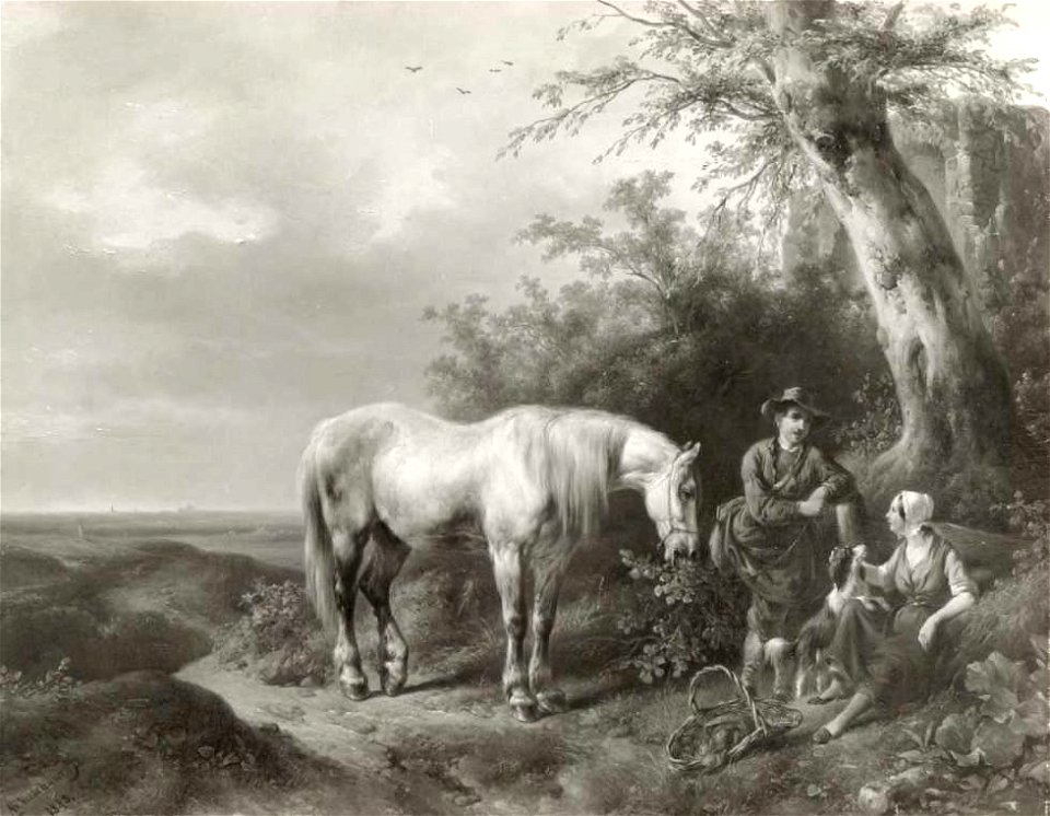 Wouterus Verschuur - Landschap met schimmel en andere figuren - 0626 - Rijksmuseum Twenthe