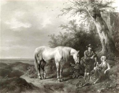 Wouterus Verschuur - Landschap met schimmel en andere figuren - 0626 - Rijksmuseum Twenthe
