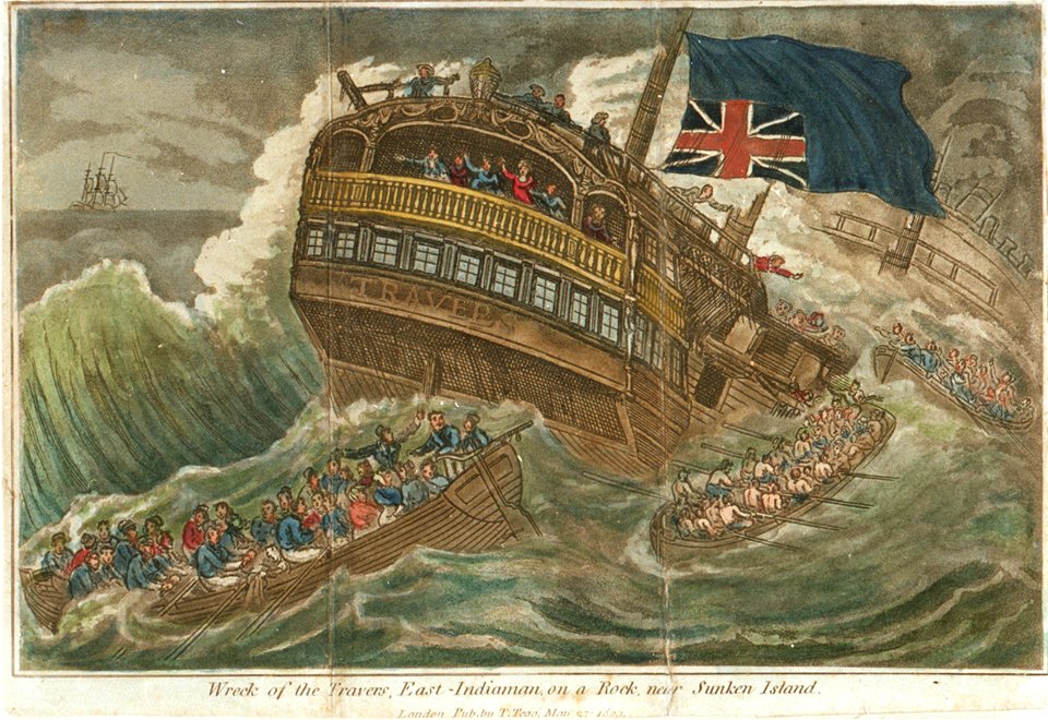 Wreck of the Travers, East-Indiaman, on a Rock near Sunken Island RMG PU6377