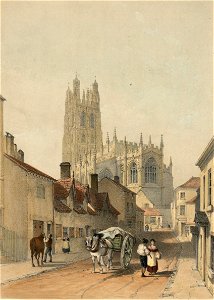 Eastern view of Wrexham church, from Mount street 1843