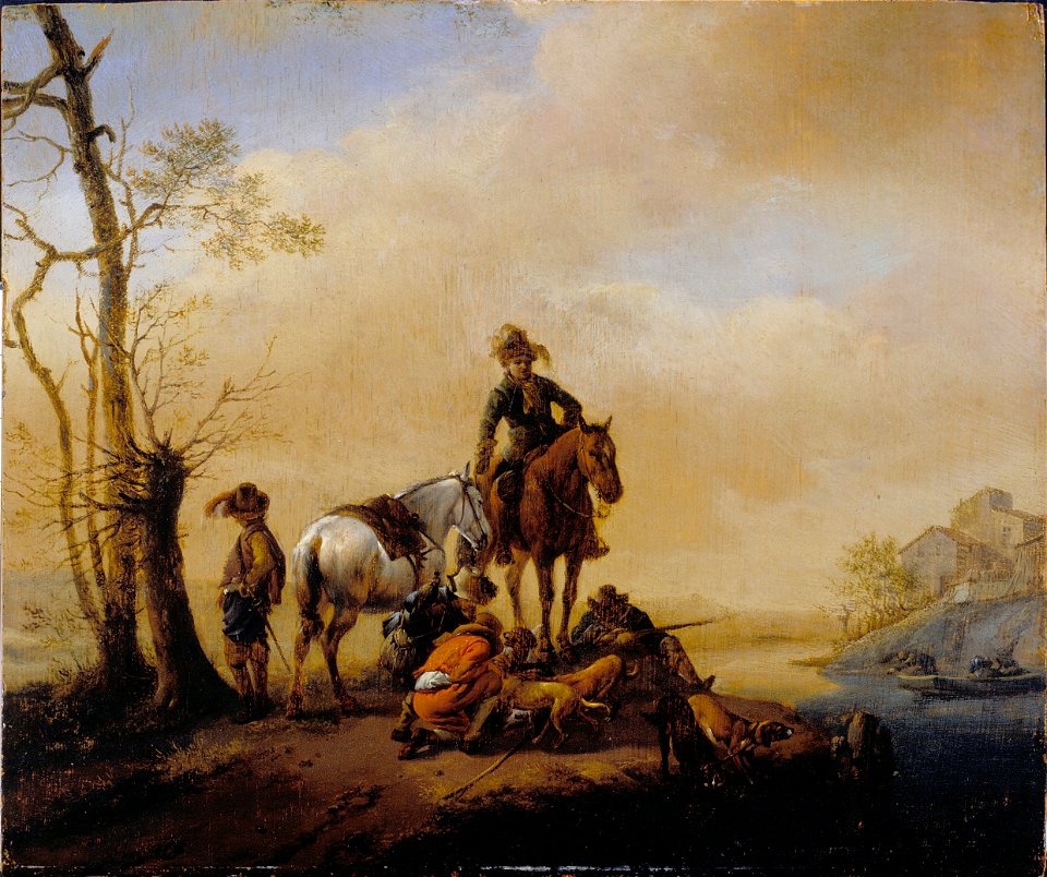 Wouwerman, Philips - Halt of Sportsmen - Google Art Project