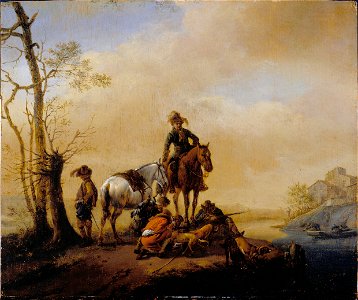 Wouwerman, Philips - Halt of Sportsmen - Google Art Project