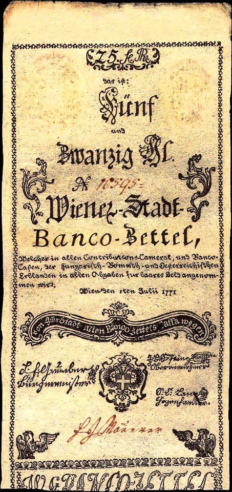 WSB 25 Gulden 1771 obverse