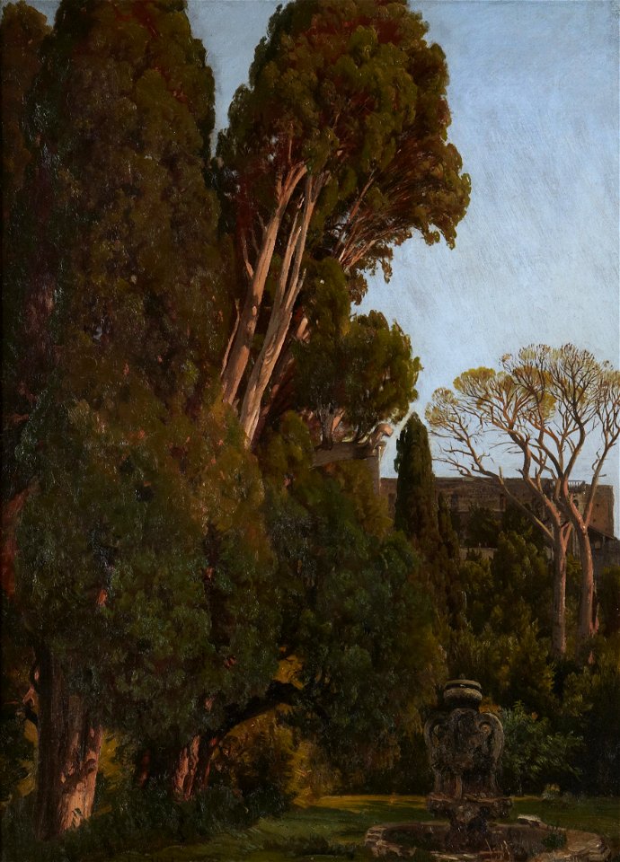 Worthington Whittredge - The Cypresses at the Villa d'este at Tivoli - y1968-184 - Princeton University Art Museum