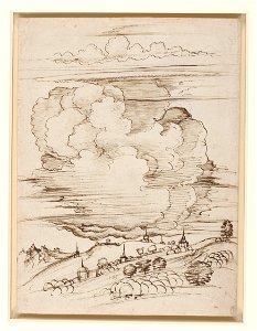 Workshop of Leonardo da Vinci - RCIN 912393, A landscape with a large cloud c.1510-20