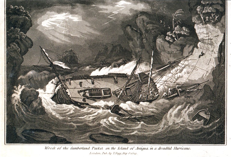 Wreck of the Duke of Cumberland Packet on the Island of Antigua in a dreadful Hurricane RMG PU6379