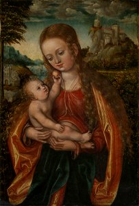 Lucas Cranach d.Ä. - Madonna mit Kind (Nasjonalgalleriet Oslo). Free illustration for personal and commercial use.
