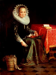 Joachim Wtewael - Portrait of Eva Wtewael (1607-1635) - Google Art Project. Free illustration for personal and commercial use.