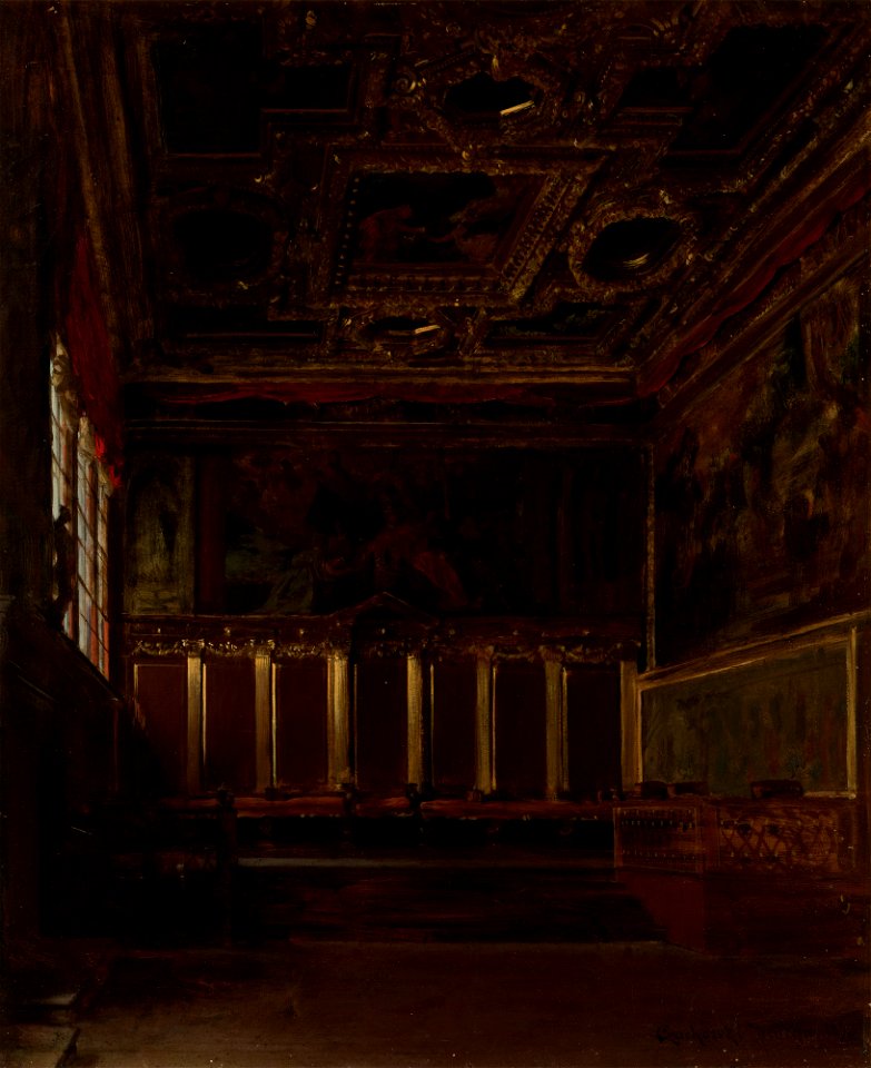 Władysław Czachórski - The Hall of Ambassadors in the Doge's Palace in Venice - MNK II-a-686 - National Museum Kraków