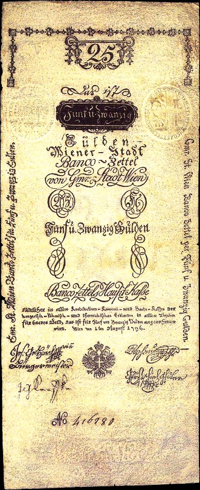 WSB 25 Gulden 1796 obverse
