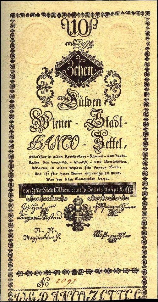 WSB 10 Gulden 1784 obverse