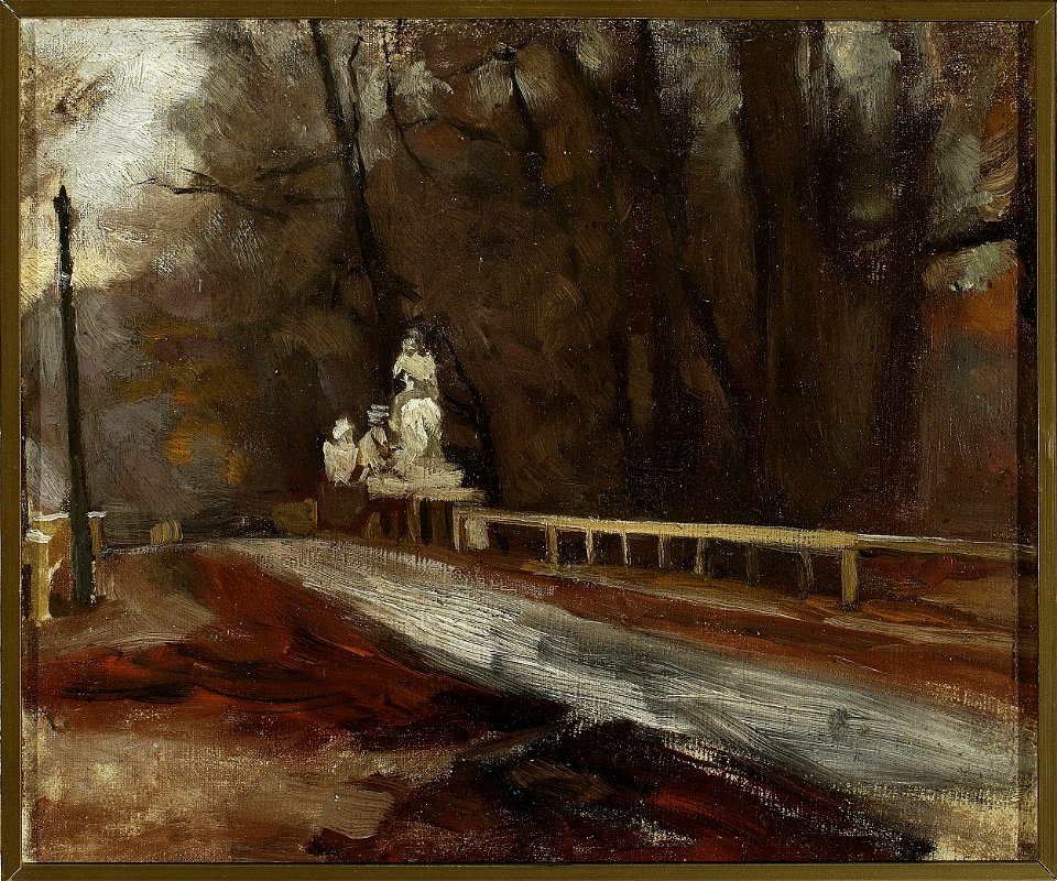 Władysław Podkowiński - Bridge with the statue of Sobieski at Agrykola - MP 2953 MNW - National Museum in Warsaw