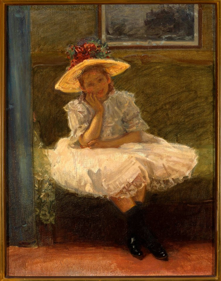 Władysław Podkowiński - Girl in a hat - MP 247 - National Museum in Warsaw