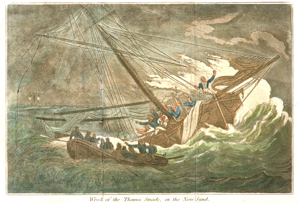 Wreck of the Thames Smack, on the Nore Sand RMG PU6390