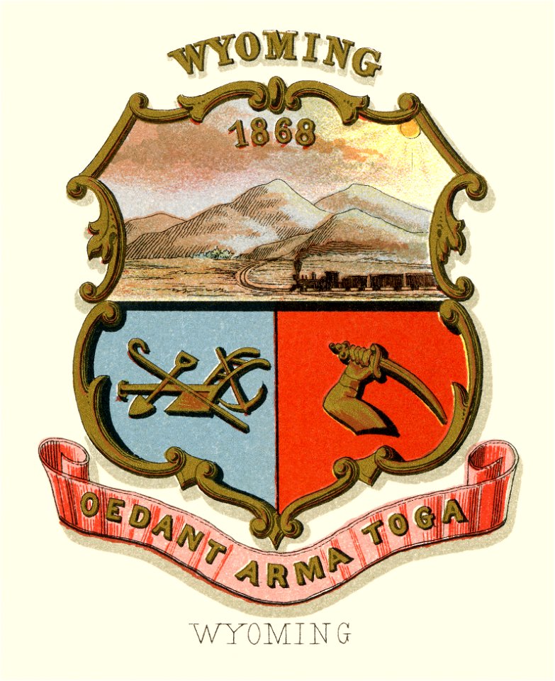 Wyoming territory coat of arms (illustrated, 1876)