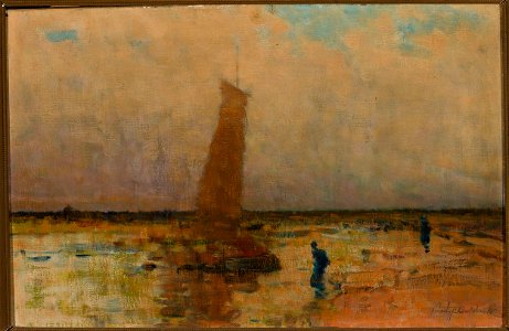 Władysław Wankie - Sail boat at the sea coast - MP 952 MNW - National Museum in Warsaw