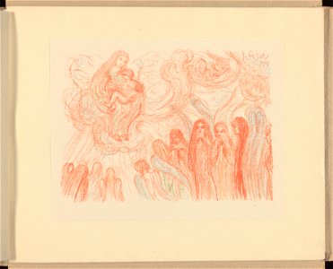 XXXI. La Vierge adorée par les Anges , print by James Ensor, , Prints Department, Royal Library of Belgium, III 59887 B (32)