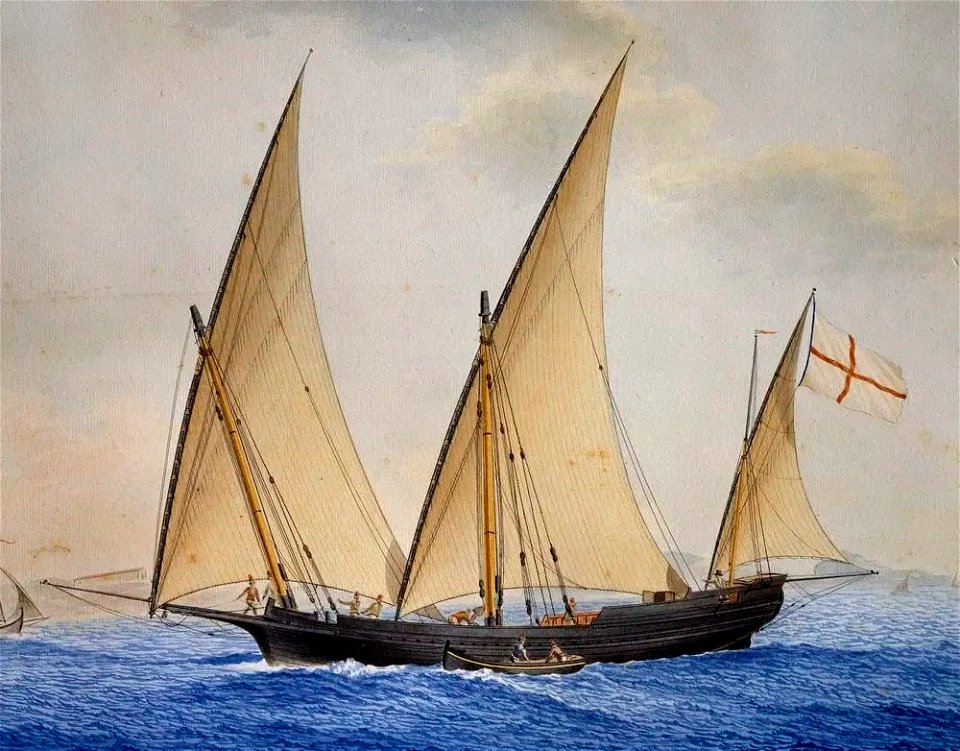 Xebec San Giovanni with Genovese Flag, 1805, by Nicolas Cammillieri 1089921X