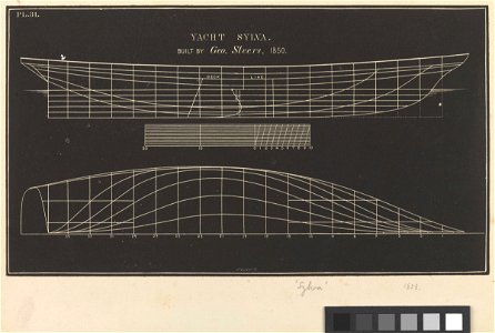 Yacht Sylva Built by Geo. Steers 1850 Pl 31 RMG PU6570