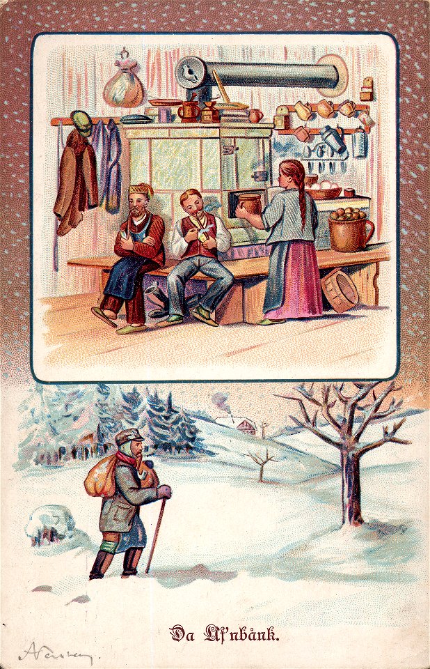 X - Da Ufnbank - 1902 - Vorderseite - Doppelkarte