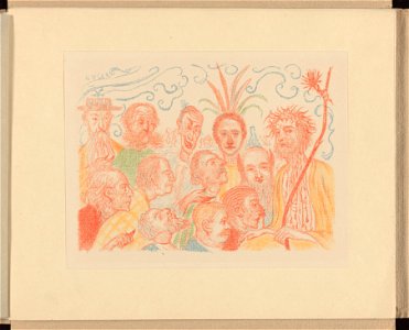 XIX. Le Christ aux critiques , print by James Ensor, , Prints Department, Royal Library of Belgium, III 59887 B (20)