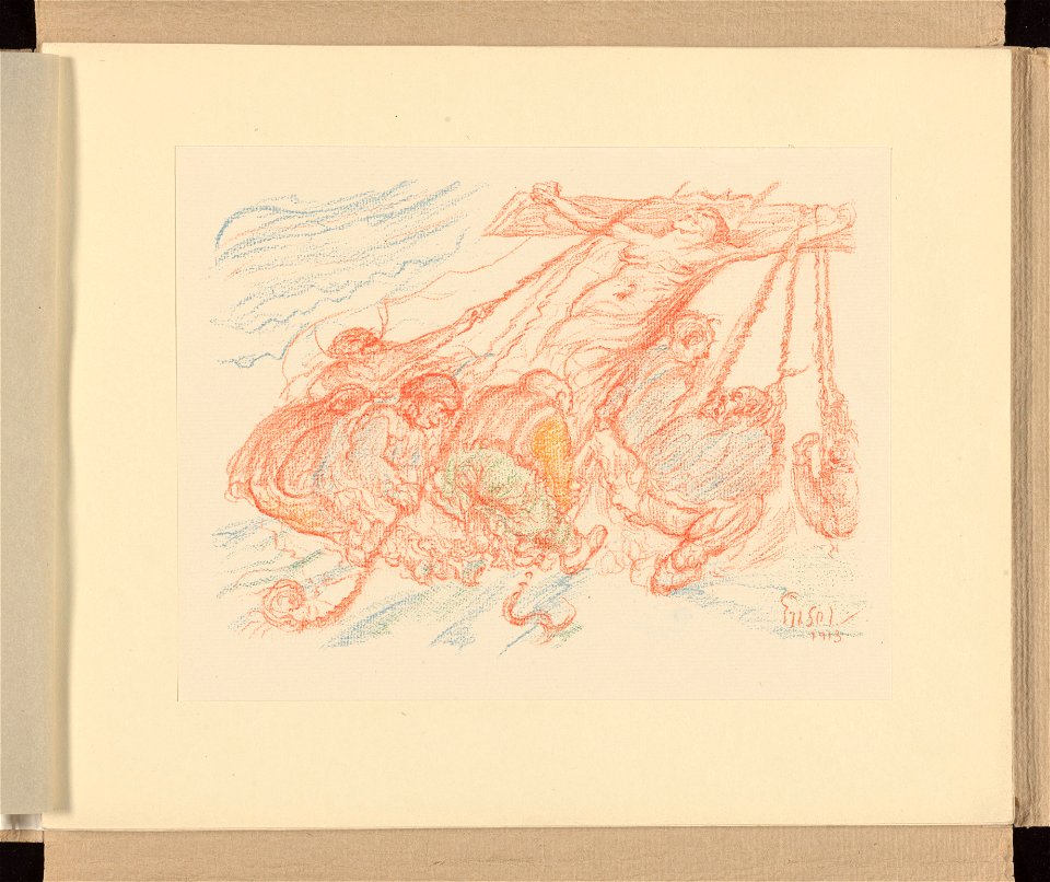 XXII. L'Élévation en croix , print by James Ensor, , Prints Department, Royal Library of Belgium, III 59887 B (23)