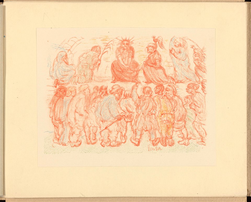 XVIII. Le Christ aux outrages , print by James Ensor, , Prints Department, Royal Library of Belgium, III 59887 B (19)