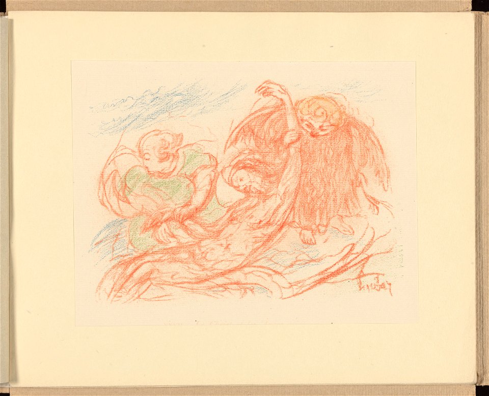 XXVII. Le Christ et les Anges , print by James Ensor, , Prints Department, Royal Library of Belgium, III 59887 B (28)