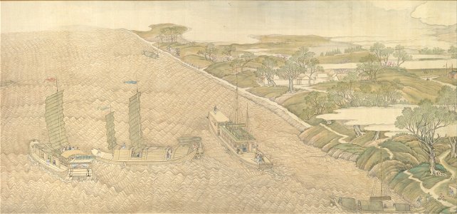 Xu Yang - The Qianlong Emperor's Southern Inspection Tour, Scroll Four, The Confluence of the Huai and Yellow - 1984.16a–c - Metropolitan Museum of Art