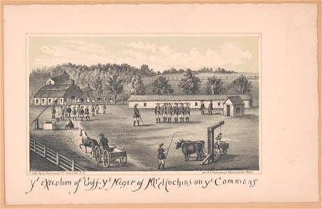 Ye execution of Goff ye Neger of Mr. Hochins on ye commons - lith. by G. Hayward, 171 Pearl St. N.Y. for D.T. Valentine's manual for 1860. LCCN2013651000