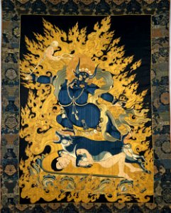 Yama Dharmapala. Tibeto-chinese. Silk embroidery, 18th Century. British Museum.