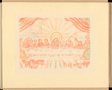 XVI. La Cène , print by James Ensor, , Prints Department, Royal Library of Belgium, III 59887 B (17)
