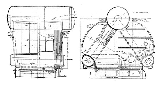 Yarrow boiler, sections (Rankin Kennedy, Modern Engines, Vol VI)