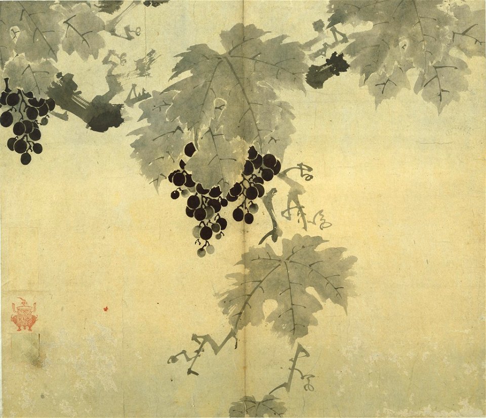 Yi Che-hyŏn (also known as Yul-ch'on) - Fruiting Grape Branch - 1994.105 - Harvard Art Museums