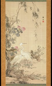 Yamamoto Baiitsu - Egrets, Peonies, and Willows - 1975.268.109 - Metropolitan Museum of Art