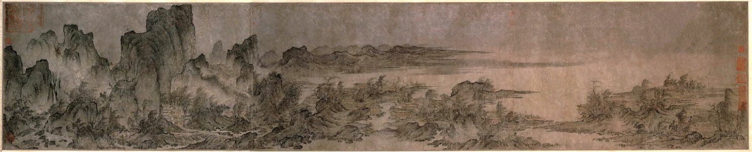 Yan Wengui, Buildings Among Mountains and Rivers, 161,2 см, 31,9 см, Osaka, Municipal Museum
