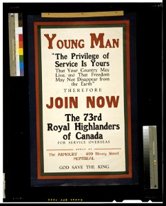 Young man ... join now, the 73rd Royal Highlanders of Canada LCCN2005696921