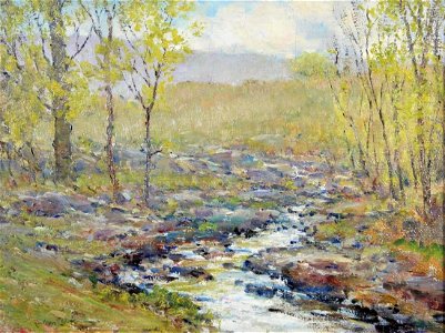 Untitled landscape by Owen Cullen Yates, oil on canvas