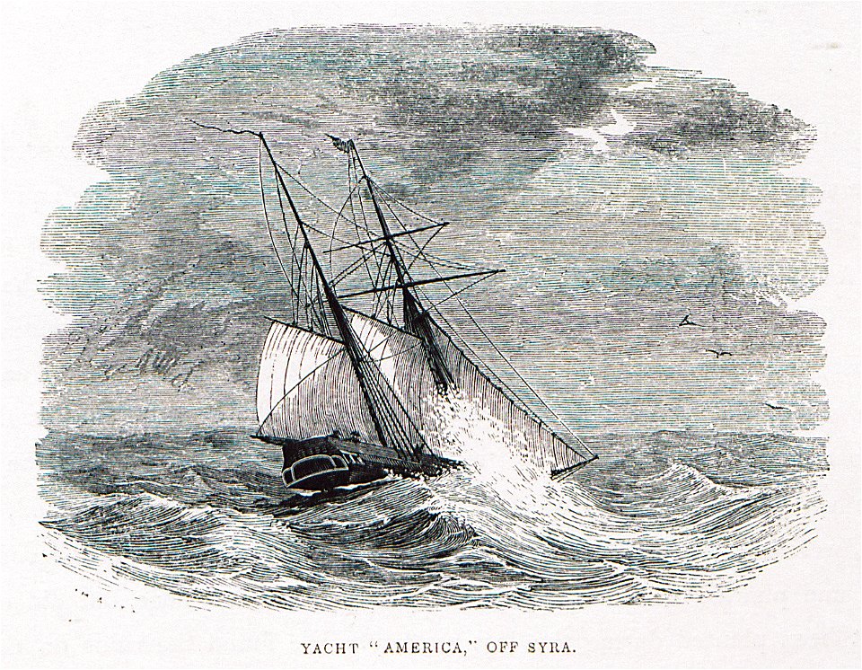 Yatch America, off Syra - Allan John H - 1843