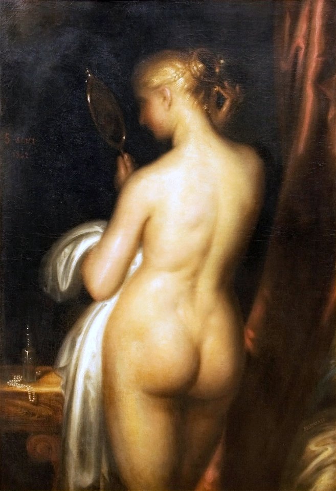 Young girl at her toilettable
