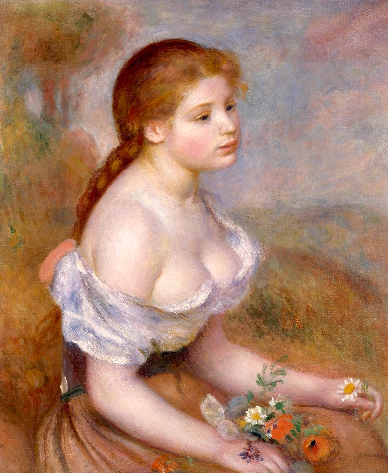 Young girl with dasies