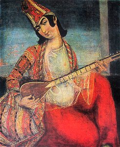 Young man playing the saaz (Qajar art, Art Museum of Georgia)