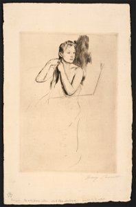 Young girl fixing her hair, no. 2) - Mary Cassatt LCCN95521917
