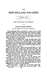 Young Goodman Brown - The New-England Magazine - April 1835