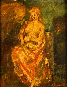 Young Woman with a Fan (Adolphe Monticelli) - Nationalmuseum - 18804