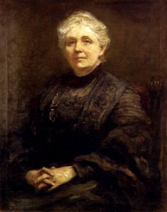 'Portrait of Anna Rice Cooke', oil on canvas painting by Frederic Yates (1854-1919), 1910, Honolulu Academy of Arts. Free illustration for personal and commercial use.