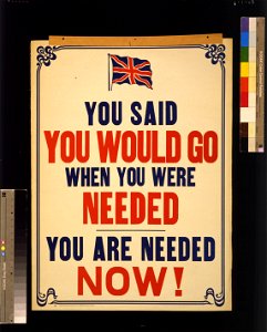 You said you would go when you were needed. You are needed NOW! LCCN2005691254