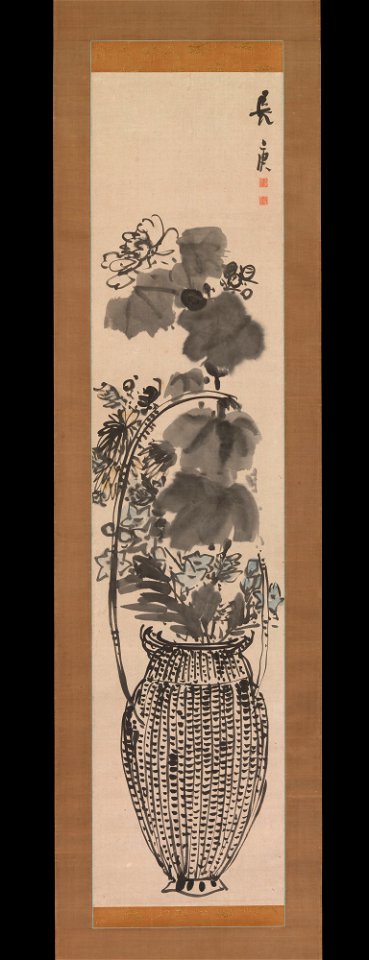 Yosa Buson - Autumn Flowers in a Bamboo Basket - 2015.500.9.18 - Metropolitan Museum of Art