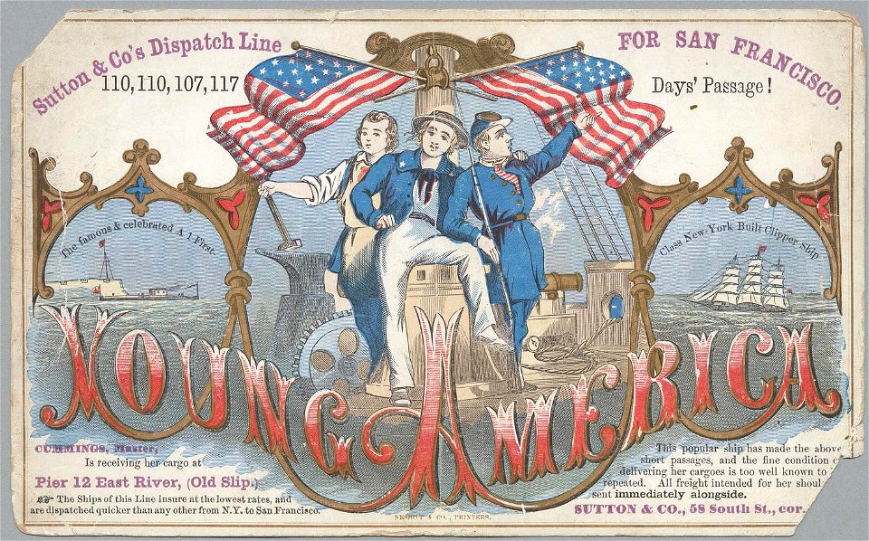 YOUNG AMERICA Clipper ship sailing card HN002817aA