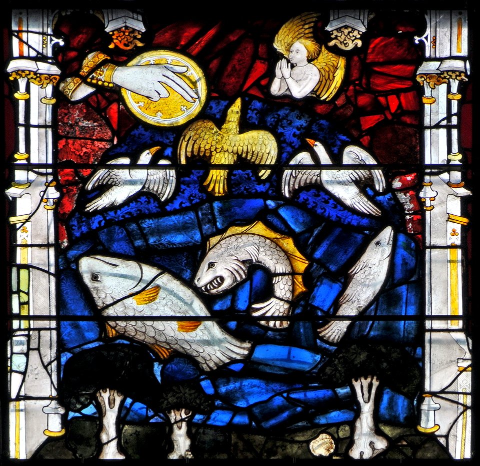 York Minster - Creation of fishes (crop)